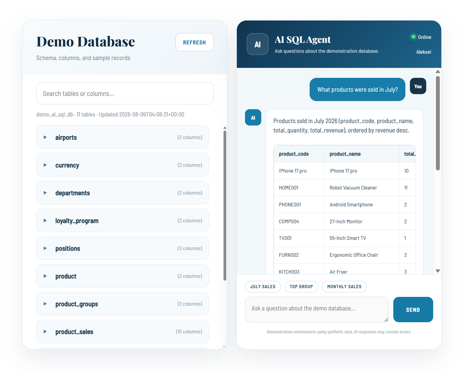 🚀 AI SQL Agent is now running in Microsoft Azure